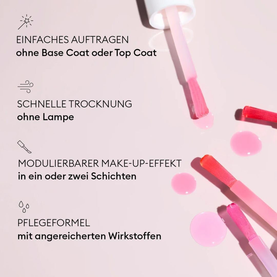 MANUCUIST Nail Care Repair Active Glow Raspberry (Pink) Bio-baseret: Sød mandel, hindbær, nærende og blank neglelak, Transparent Pink Effect - Nude neglelak