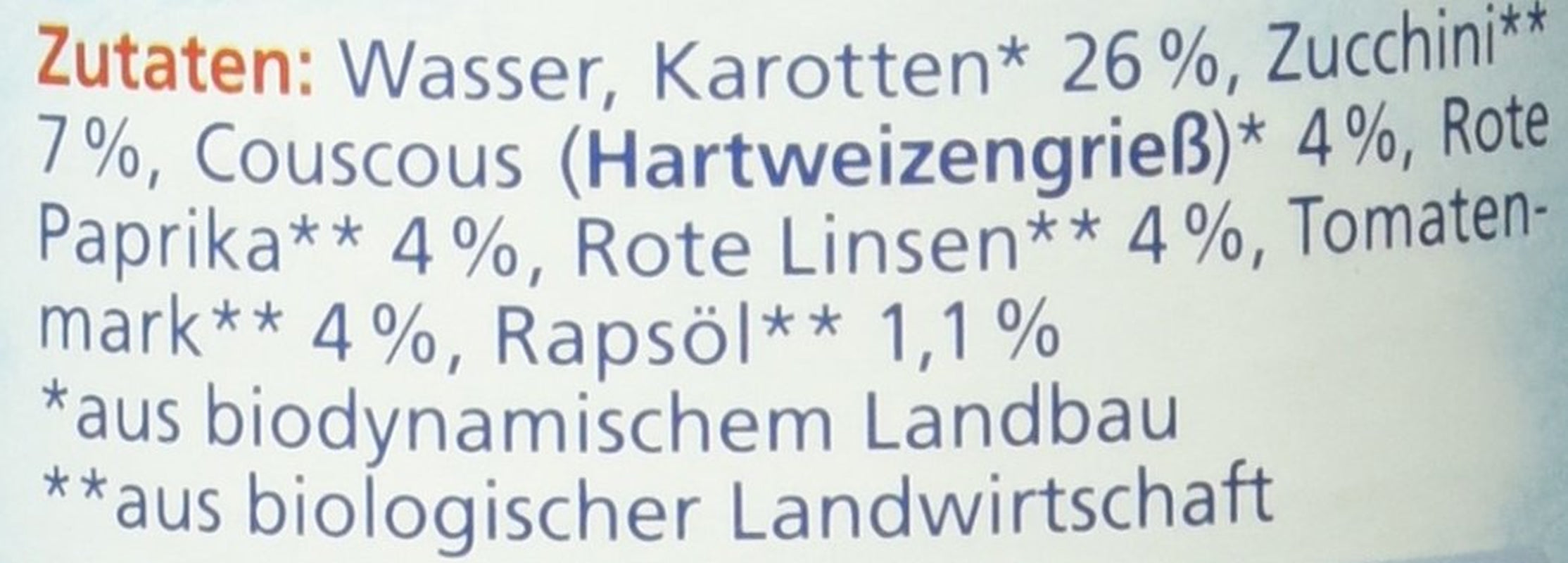 Økologisk linsegryde med couscous (fra 6 måneder), 190 g