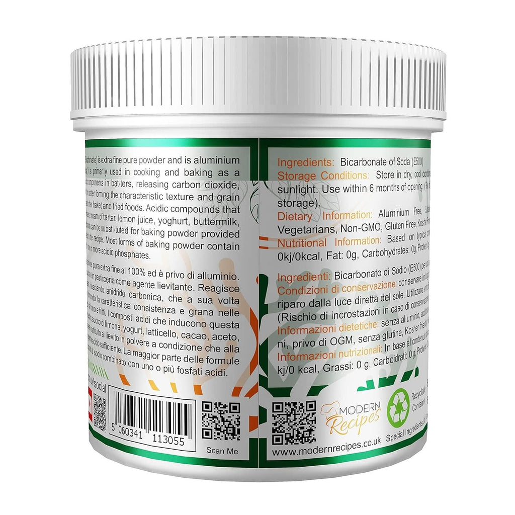 Special Ingredients Natriumbikarbonat - Premium Qualität Extra Feines Pulver, Vegan, Gvo-Frei, Glutenfrei - Recycelbarer Behälter Bucatarie Naty Shop