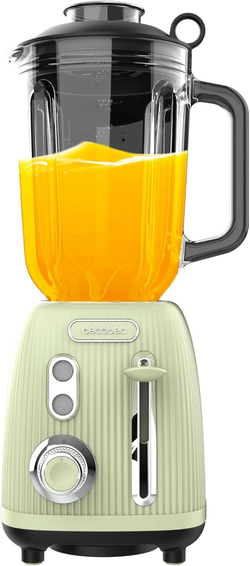Cecotec Standmixer Retro Power Sort Titanium Retrogrøn. 1200W Maximale Leistung, 2 Geschwindigkeiten, 4-Klingen-Messer Mit Schwarzer Titanbeschichtung og 1,5L Krug, Vintage-Design i Grün Kitchen Naty Shop