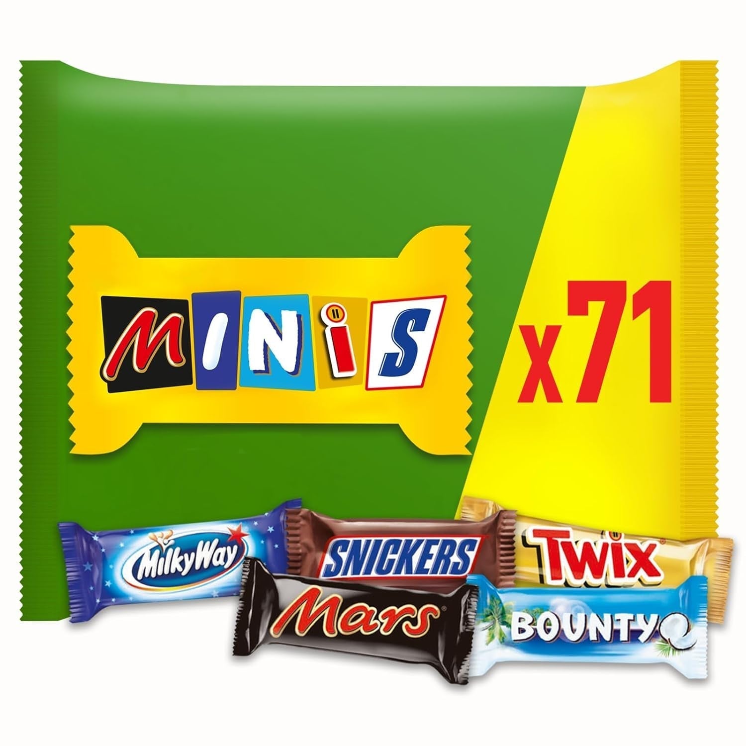 Pakkeblanding, Mars, Snickers, Bounty, Twix, Milky Way og andre Naty Shop Chokolade slik 1,42 kg chokolade