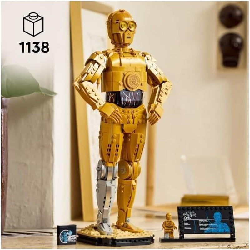 LEGO Star Wars C-3PO B, byggebar droid, model til at samle, bygge og vise, nostalgisk gaveidé til voksne og fans, samlerstykke, fantasy legesæt 75398 byggesæt Besuche den LEGO-Store