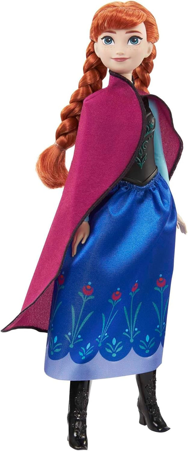 Mattel Disney Princess Anna dukke, Ice Queen dukken, kæmmet hår, mobil, i rejsedragt, aftagelig kappe, Disney gaver, 3 år gammelt legetøj, HLW49 Naty Shop Dolls