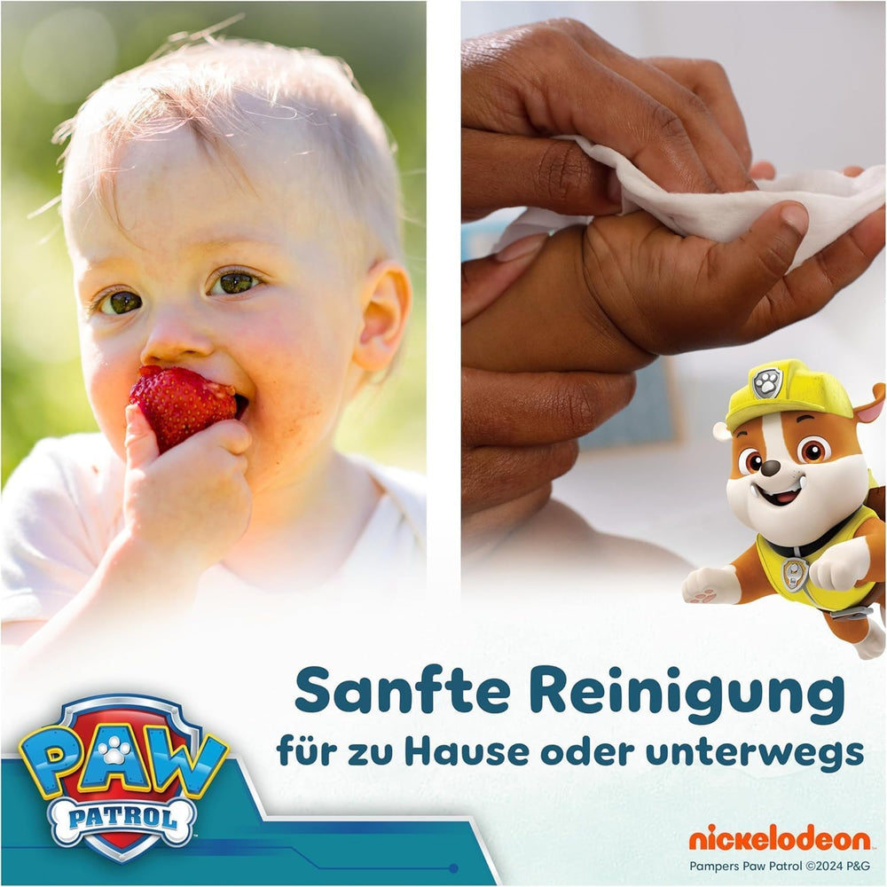 Pampers Harmony Aqua Babyservietter Paw Patrol 15 Pakke med 48 Servietter 720 Babyservietter hjælper med at genoprette hudens naturlige pH-balance Light Lotion 99% Vand