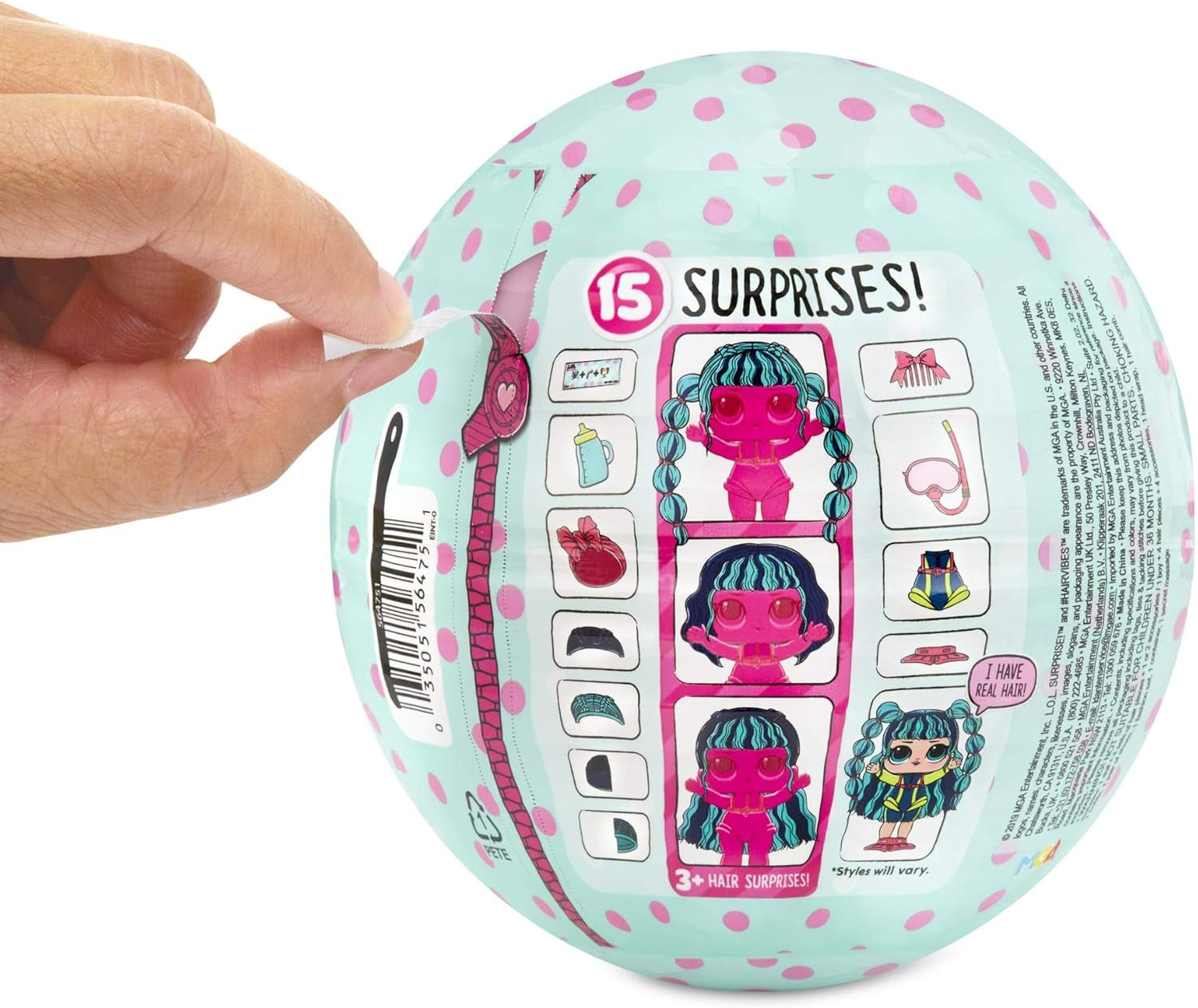 Păpuși de colecție LOL Surprise pentru fete - Cu 15 surprize și coafuri diferite - #Hairvibes Dolls