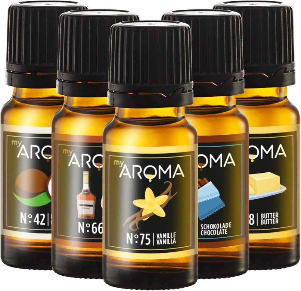 Myaroma | Sæt: Forest & Meadow - Ren naturlig smag med frugtsmag og frugtsmag (5 x 10 ml) | Sukkerfri og usødet sødemidler Naty Shop Confectionery