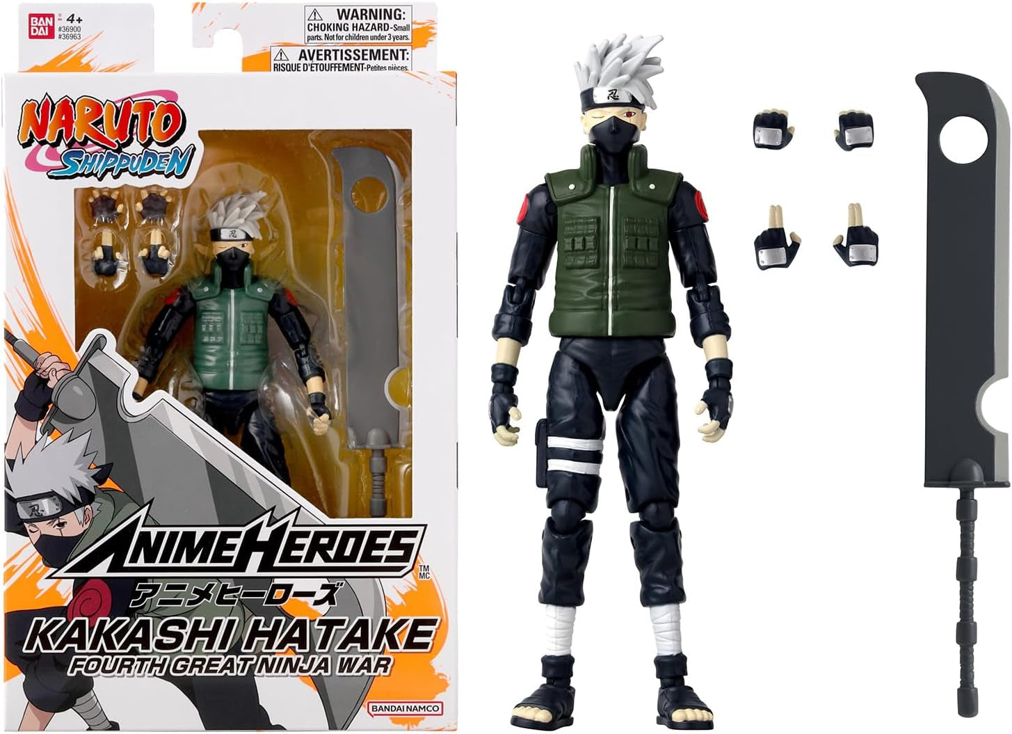 Bandai - Anime Heroes - Naruto Shippuden - Anime Hero Figures 17 Cm - Kakashi Hatake - Licență oficială - Figura articulată Kakashi - 36903 Action figures Naty Shop Kakashi Hatake (Al patrulea Mare Război Ninja)