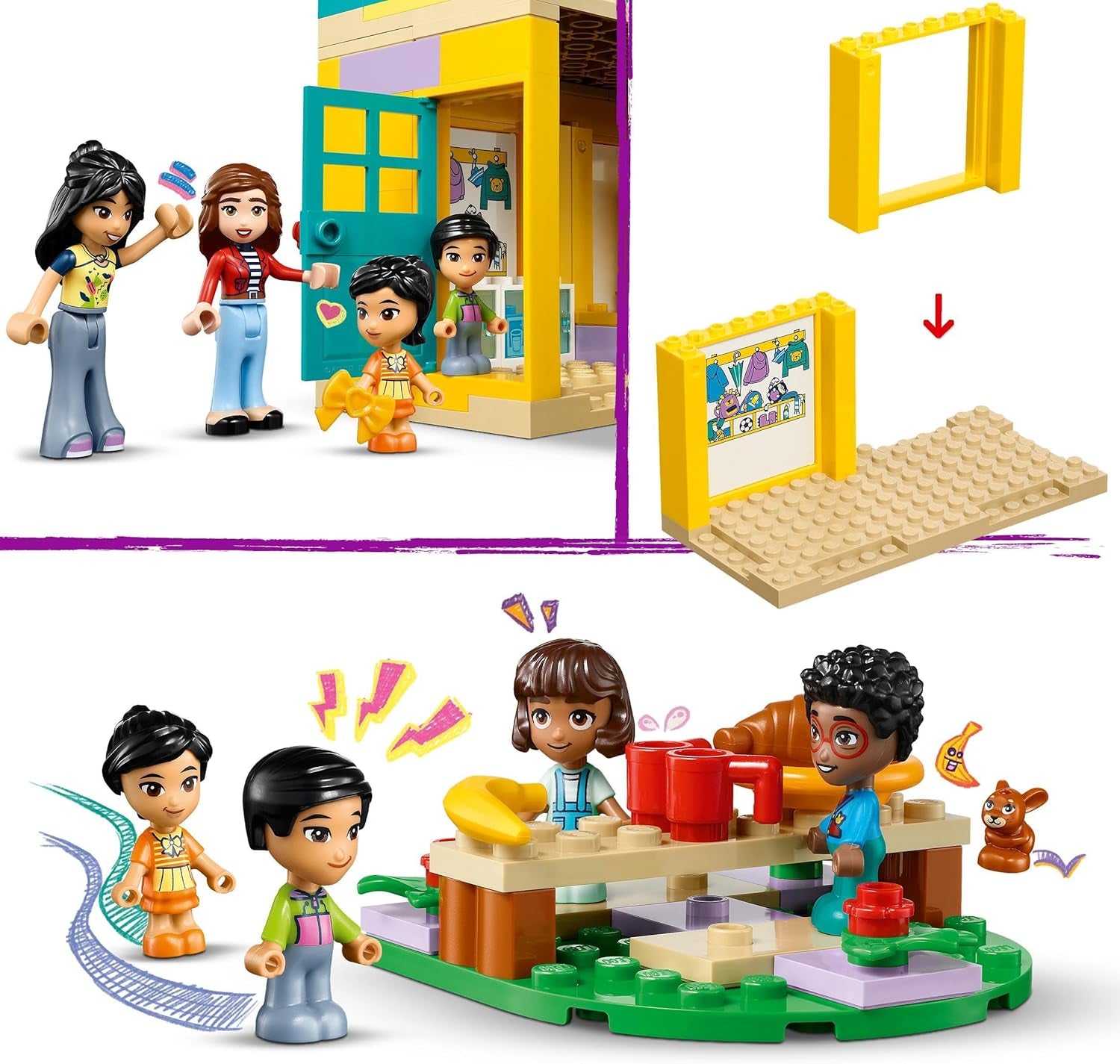 LEGO Friends Heartlake City børnehave legesæt til piger og drenge 4 år kreativt rolleleg med 2 figurer og 4 mikrofigurer Socialt udviklingslegetøj 42636 Byggesæt Besuche den LEGO-Store