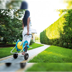 CELLFAST Cărucior pentru furtun de grădină Rolă pentru furtun cu 2 roți Înfășurator pentru furtun de grădină rezistent la coroziune Previne îndoirea furtunului 1/2" 45 m Aluplus