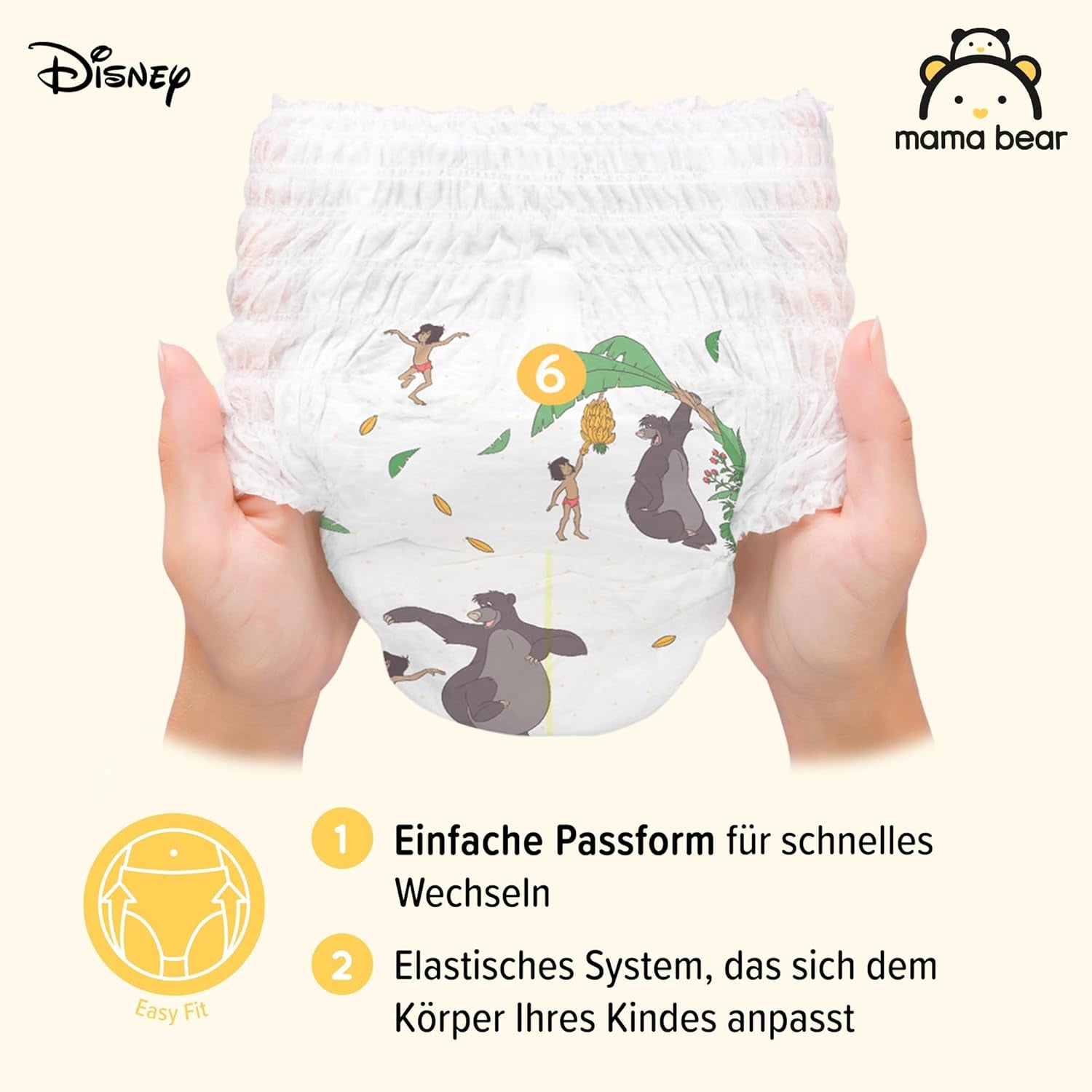 Amazon-mærke: Mama Bear Disney størrelse 6 (15+ kg) - månedlig pakke, hvid, 120 stykker (2 pakker af 60)