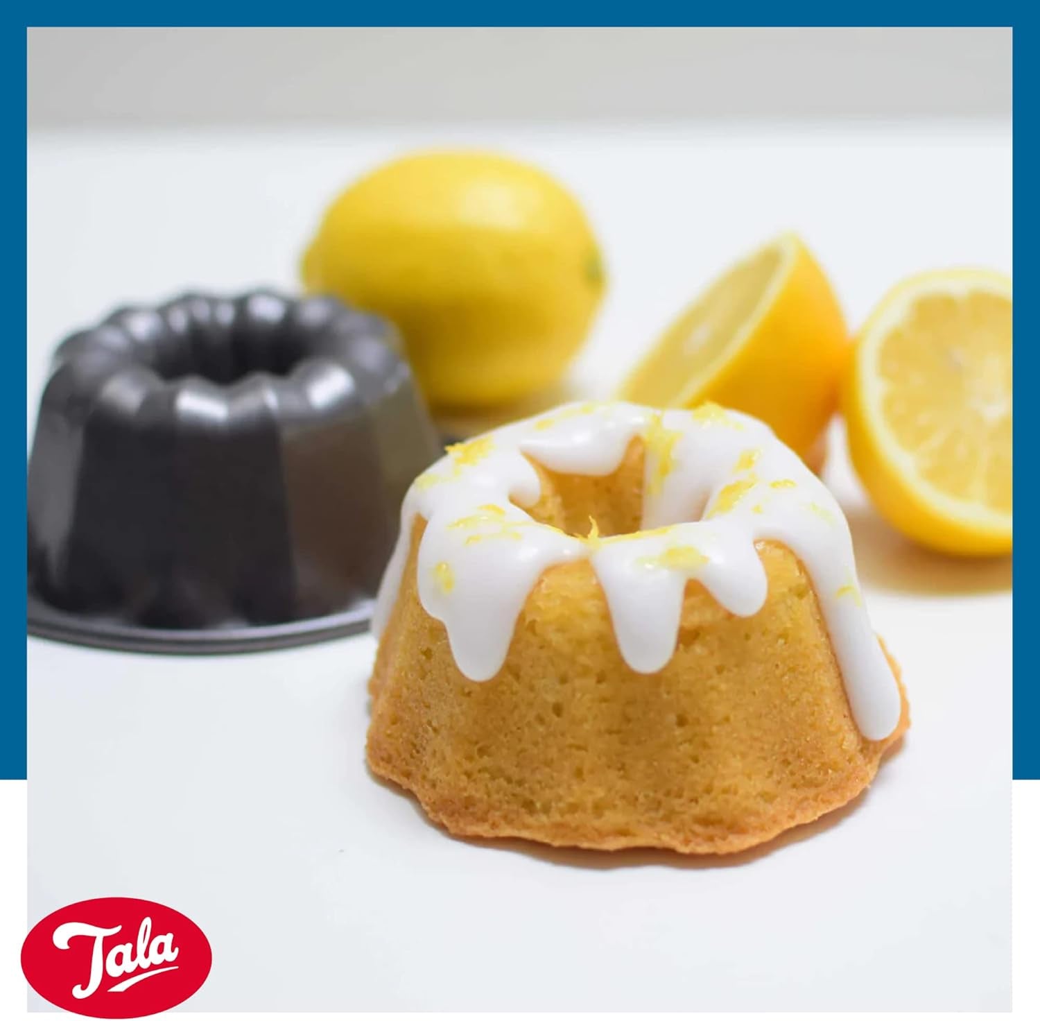 Tala Mini-Kuchenformen, Dekorativ, Antihaftend, Gugelhupf-Form, Gleichmäßige Hitzeverteilung, Gerillte Form, Karbonstahl, Breite, Flache Griffe, Spülmaschinen Und Gefrierschrankfest, 2 Stück Forme og bageplader Naty Shop