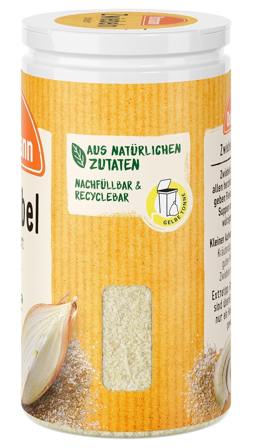 Ostmann Gewürze - Granular Zwiebeln | Zwiebelpulver zum Würzen herzhafter Gerichte | 40 g i genbrugsdosis