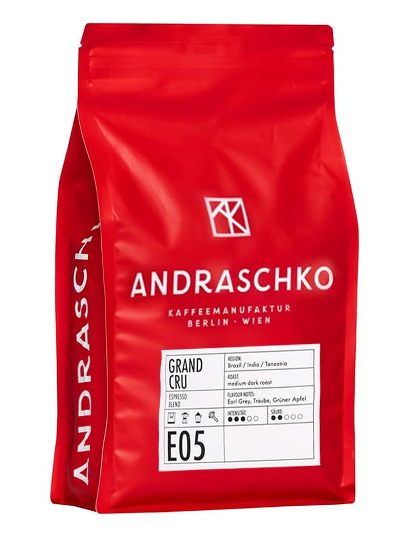 Grand Cru Espresso Blend - 100 % Arabica aus Brasilien, Indien & Tansania - fruchtig & komplex mit Earl Grey, Traube & grünem Apfel - ganze Bohnen - 1kg - frisch geröstet in Berlin
