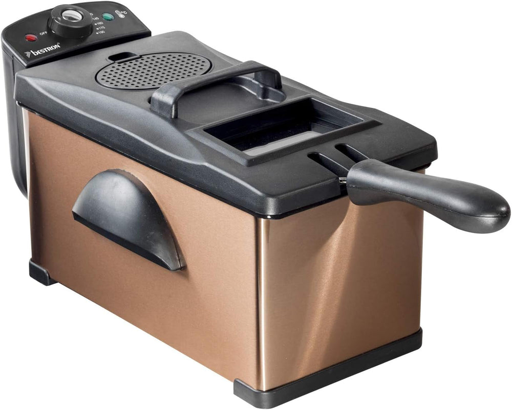 Bestron oliefrituregryde med koldzoneteknologi, 3,5 liter, 2000 watt Hvidevarer Naty Shop Copper Single