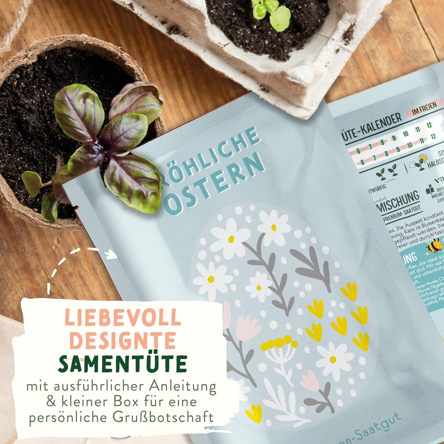 Vildblomst Engfrø | Påskegave Blomsterfrø, Påskegræsfrø | Påskeblomsterfrø og påskegaver til børn | Vilde blomsterfrø | Pakker med frø til en vildblomsteng