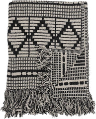 Cuvertură de pat Bloomingville, negru, bumbac, 160cm Paturi si Cuverturi Bloomingville Negru 160cm