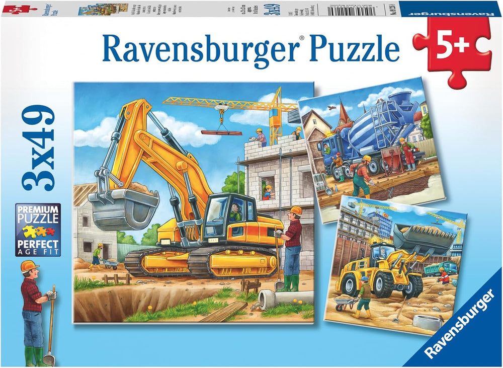 Ravensburger Puzzle pentru copii - 09226 Vehicule mari de construcții - Puzzle pentru copii de peste 5 ani, cu 3X49 piese Puzzle Naty Shop Titlu implicit