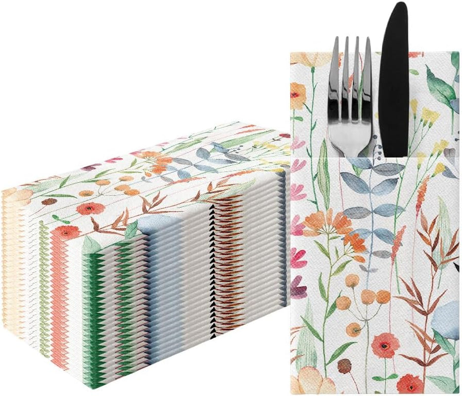 PAW - Șervețele pentru tacâmuri Airlaid - Fabric-like (1/8 fold) | 25 bucăți | Ideal pentru nuntă, botez, comuniune, aniversare | Saci de șervețele pentru tacâmuri | Bej