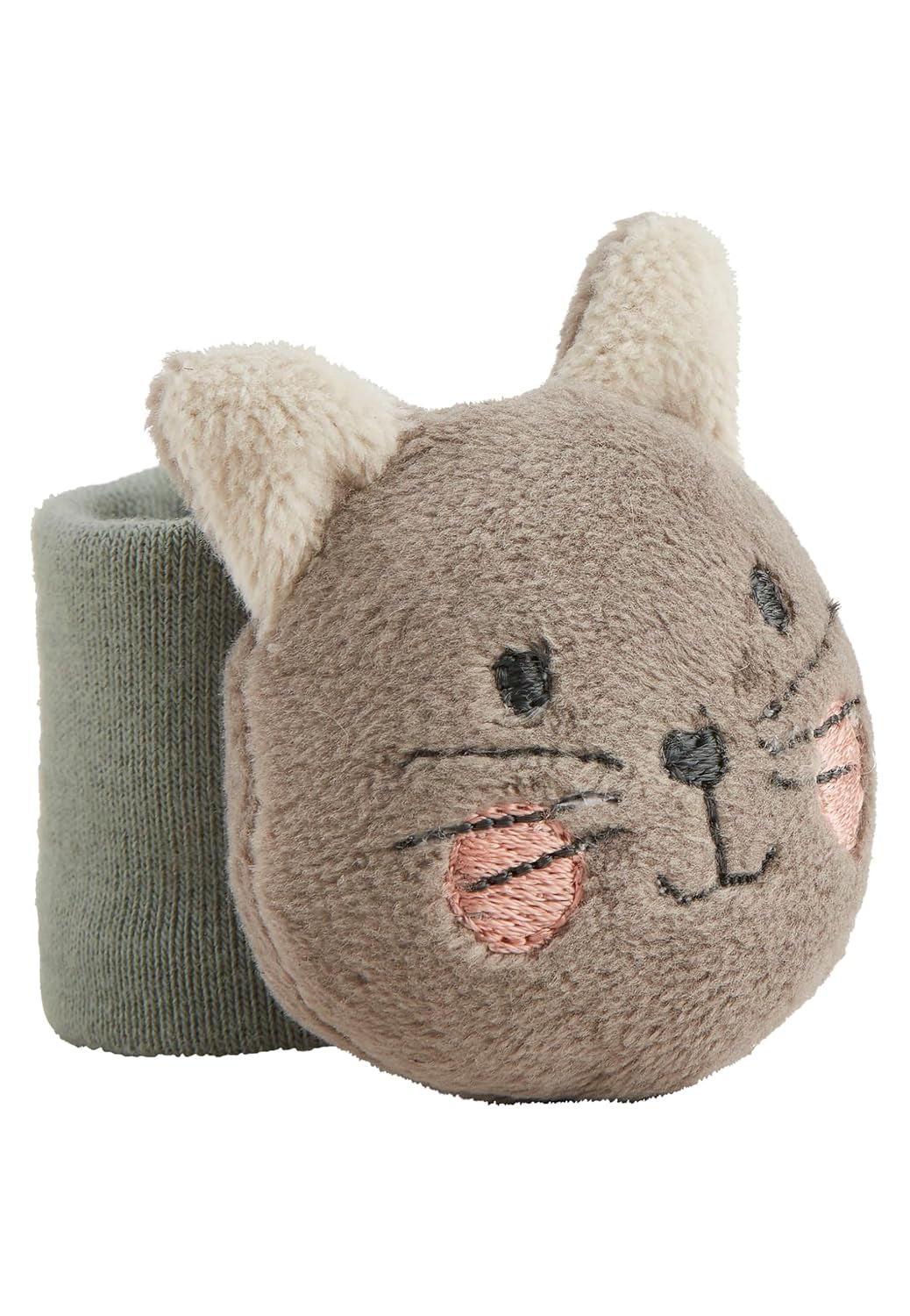 Sterntaler braț zornăitor pisică Lilly - zornăitor pentru copii din țesătură moale - zornăitor pentru încheietura mâinii cu bandă elastică - jucărie pentru copii pentru joacă, îmbrățișare și zornăit, gri Jucarii Bebe Naty Shop