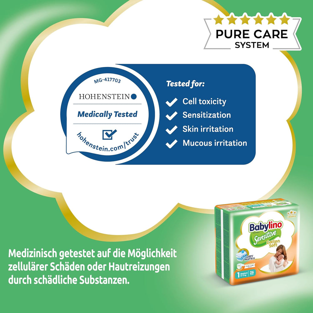 Følsomme babybleer, str. 1, nyfødt (2-5 kg), 26 stk