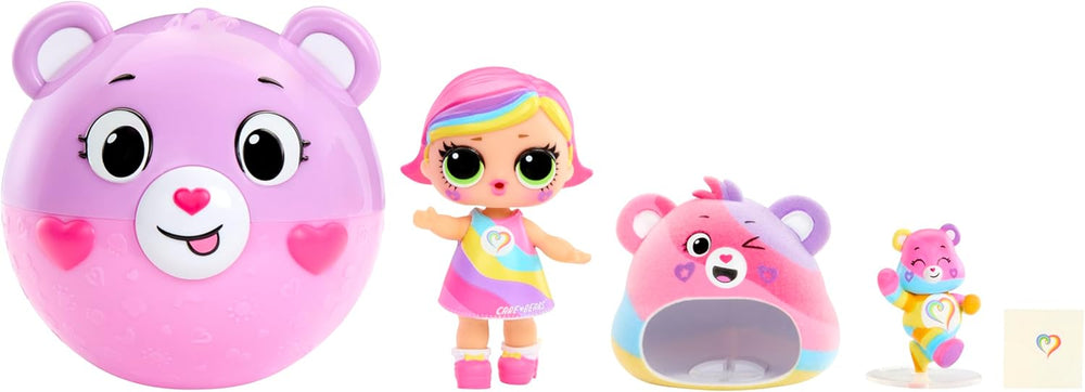 LOL Surprise! Loves Care Bears Tots - Include 1 păpușă cu ținută și accesorii, minge în formă de ursuleț de pluș, ambalaj ascuns, 6 păpuși de colecție
