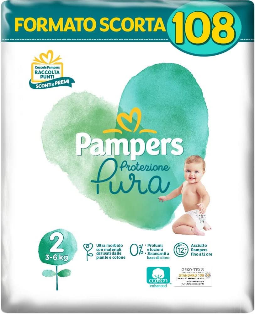 Pampers Naturello, 76 bleer med bomuld og naturlige plantematerialer, 0% duft, str. 4 (7-18 kg) Mother and Baby Naty Shop 2 (108 stk)