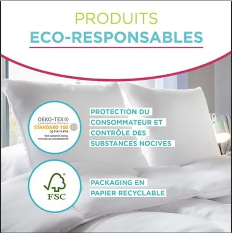 Cuvertură Serenité - Tratament împotriva acarienilor - Temperat 300 G/M² - 240 X 220 Cm - Pentru pat dublu - Lavabil la mașină, alb Plapumi si pilote Naty Shop