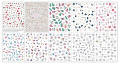 JMEOWIO Nagelsticker Frühling Blumen 10 Blatt Nail Art Sticker Selbstklebend Nagelaufkleber Buntes Sommer Blumen Dekoration Nageldesign Zubehör