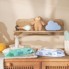 - Change Water Essential babyservietter x70 - Plantefiber toiletartikler - 99% ultrarenset vand - Hygiejne fra fødslen - Genlukkeligt låg