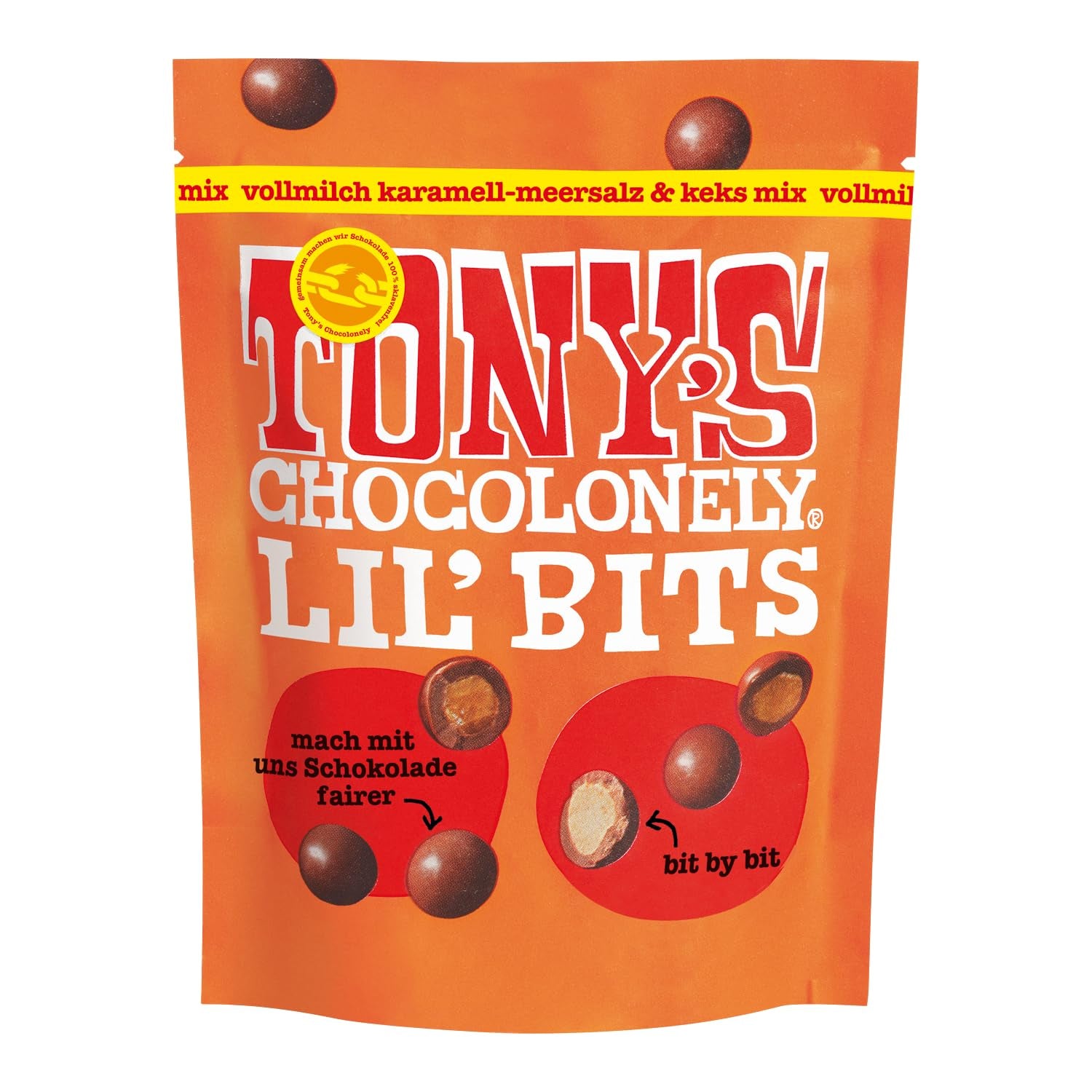 Lil'Bits, sødmælkskaramel havsalt og småkageblanding, 120 gram Naty Shop Chocolate Candies