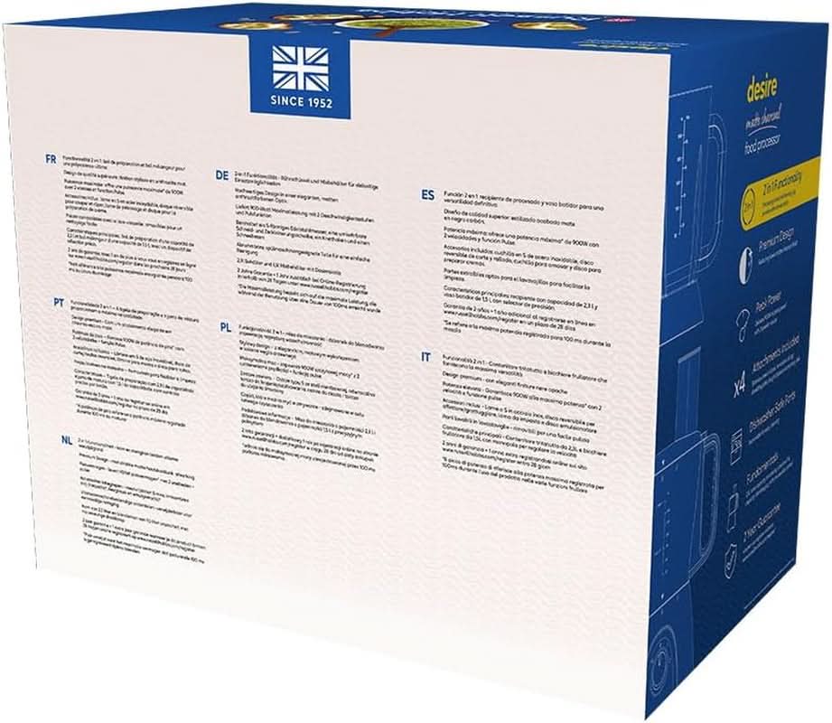 Russell Hobbs foodprocessor [blender/grøntsagshakker/bordblender/hakker/blender] foodprocessor (æltning, blanding og udskæring), mat trækul Køkken Naty Shop