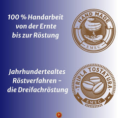 Boabe de cafea Caffè Espresso - Prăjire tradițională în Sicilia - Boabe de cafea premium, pungă de 250 g, pentru aparate complet automate și portafiltru