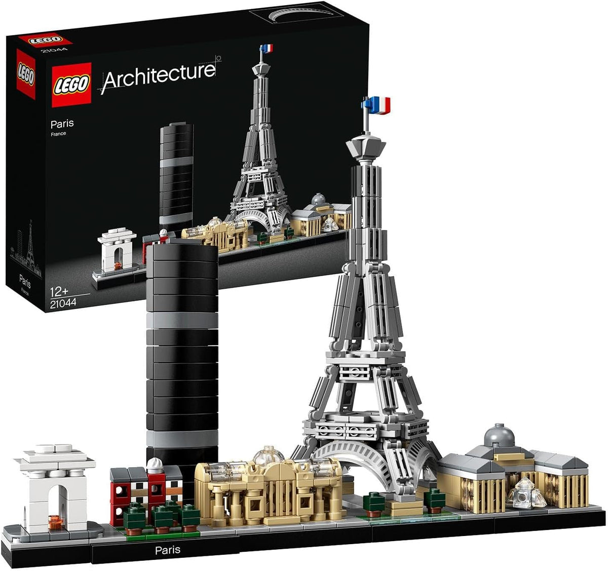 LEGO Architecture Paris, Eiffeltårnet, Champs-Élysées og Louvre Model Kit, Skyline Collection, Hjem- og kontordekorationer, gaveideer til samlere, mænd og kvinder 21044 Byggesæt Besuche den LEGO-Store Single