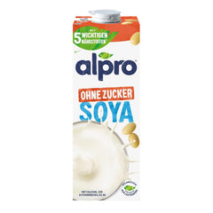 Alpro Sojadrink – Vegan und Milchfrei – Von Natur aus laktosefrei und fettarm – Rich and pflanzlichen Proteinen, inhalt Calcium and Vitamine – 8 x 1 L – Haltbar