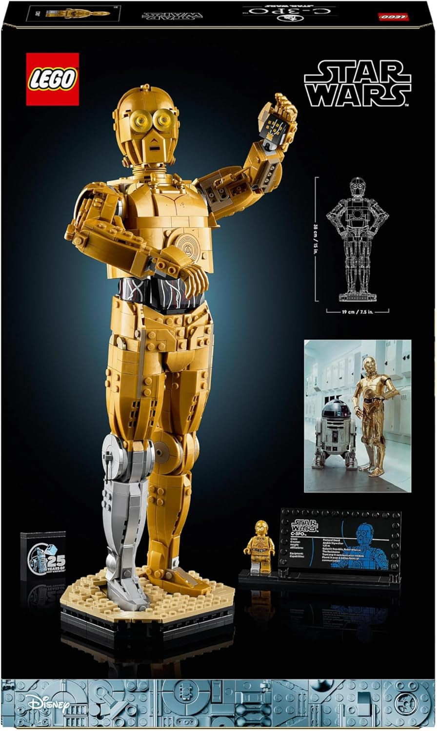 LEGO Star Wars C-3PO B, byggebar droid, model til at samle, bygge og vise, nostalgisk gaveidé til voksne og fans, samlerstykke, fantasy legesæt 75398 byggesæt Besuche den LEGO-Store