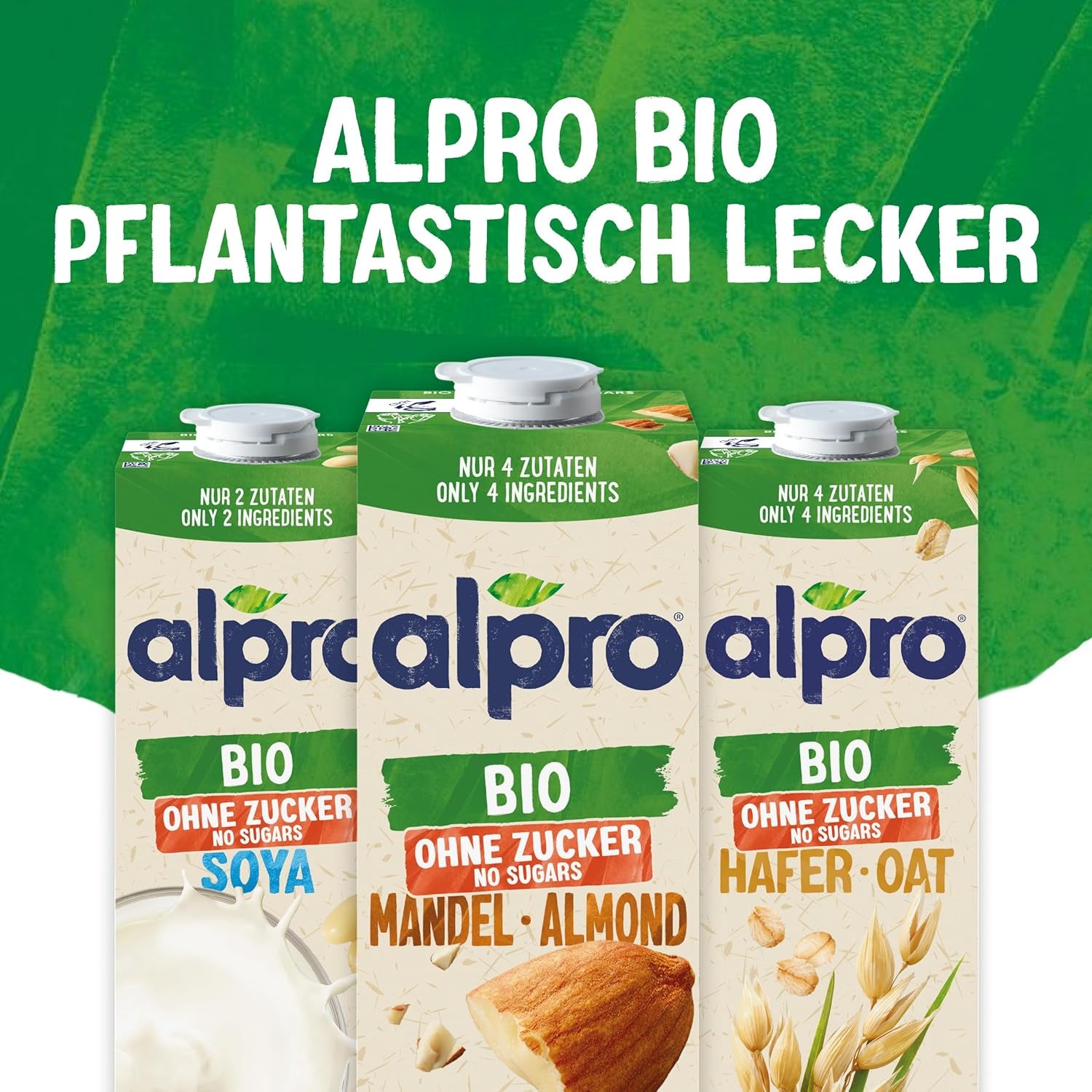 Alpro Bio Mandeldrink ohne Zucker – 8 x 1 l