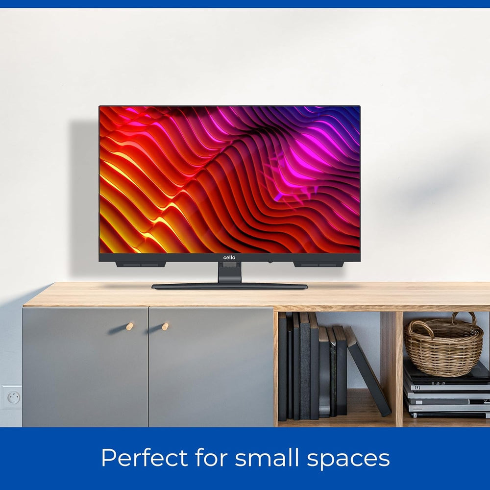 Televizor inteligent Cello C2224WSH de 22 de inci, fără ramă, alimentat de la rețea, LG WebOS, Freeview Play, FreeSat, Bluetooth, difuzoare Pitch Perfect, ideal pentru bucătărie, dormitor sau camere mici