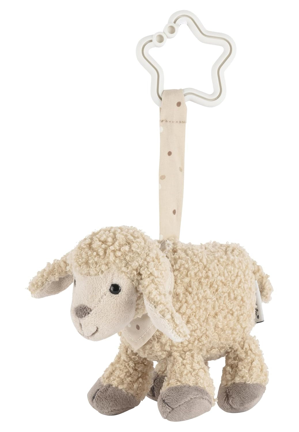 Pandantiv jucărie Sterntaler oaie Flocke - jucărie pentru cărucior din țesătură moale - jucărie pentru copii de agățat - pandantiv cu arc de joacă cu suspensie în formă de stea, de culoarea nisipului Jucarii Bebe Naty Shop Titlu implicit