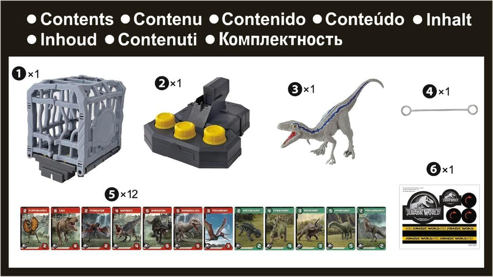 EPOCH Games, Jurassic World - Cage Breaker, 7523, Jucărie Dinozaur, Joc de Societate pentru Copii cu Vârsta de 4 Ani și Peste
