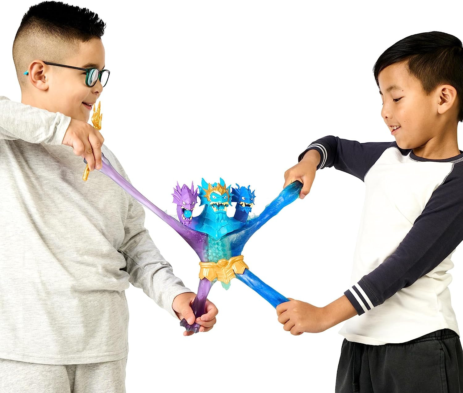 Heroes of Goo Jit Zu Deep GOO Sea King Hydra figurină cu putere de slime 3 în 1, 3 capete și efecte luminoase și sonore Action figures Naty Shop