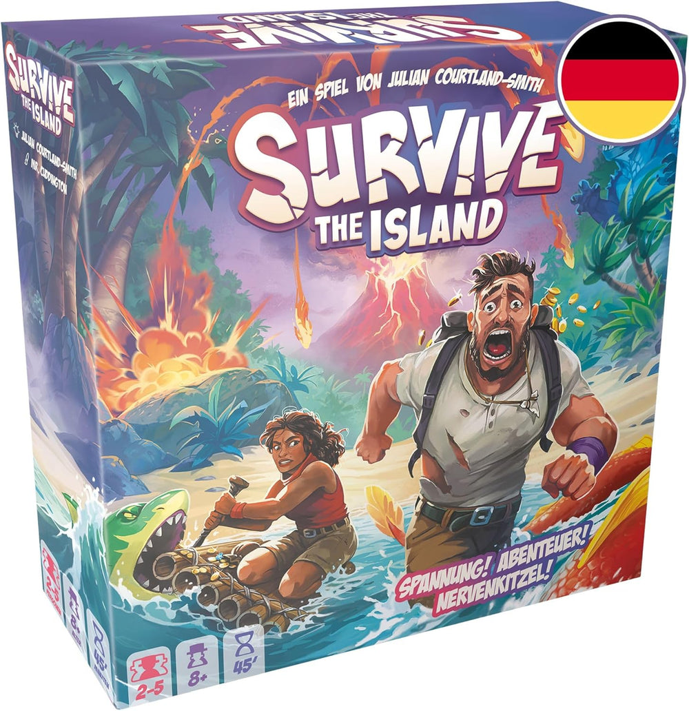 Zygomatic, Survive The Island, Familiespil, Brætspil, 2-5 spillere, i alderen 8+, 45 minutter, tysk
