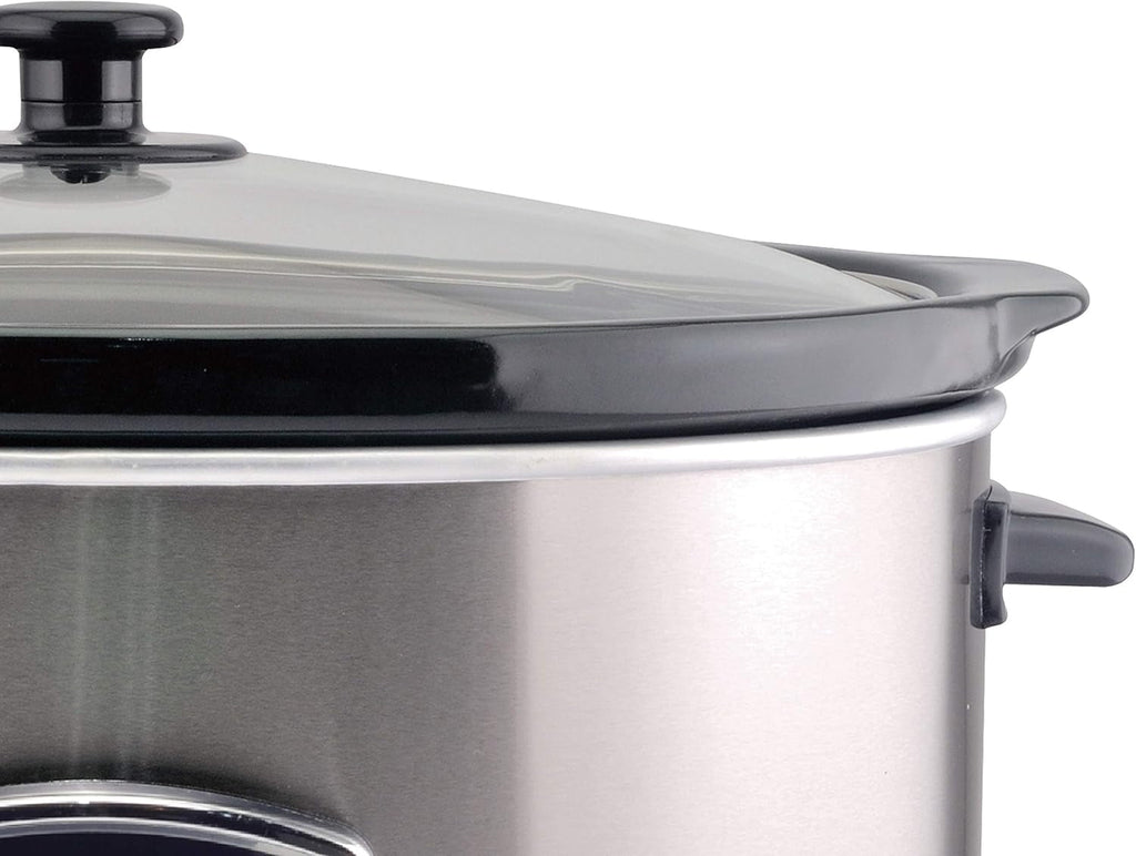 Beper BC.510 Slow Cooker, 280 W, 4,5 litri, sticlă ceramică, negru și oțel Slow Cooker Naty Shop
