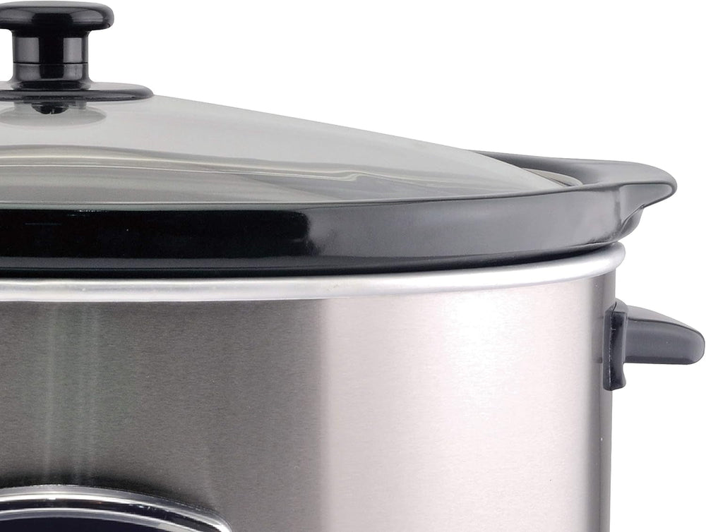 Beper BC.510 Slow Cooker, 280 W, 4,5 liter, keramisk glas, sort og stål Slow Cooker Naty Shop