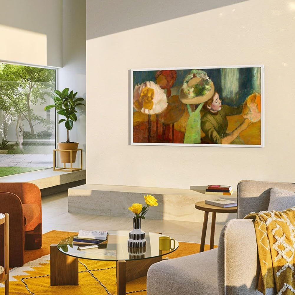 Televizor Samsung The Frame LS03F 4K QLED UHD de 43 de inci (108 cm), design modern al ramei, procesor NQ4 AI Gen2, mod artistic, calitate artistică a imaginii, cablu One Connect, televizor inteligent Samsung Vision AI