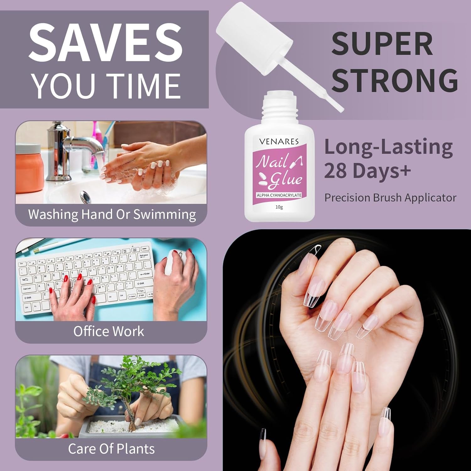 Unghii false scurte, model balerină, 500 bucăți, pentru lipire, 12 dimensiuni, unghii artificiale, scurte, cu gel moale, acoperire completă, vârfuri de unghii pentru unghii cu gel, scurte, S