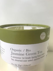 Ceai verde cu iasomie organic, 15 pliculețe de ceai din mătase, pachet de 1 (1 x 30 g)