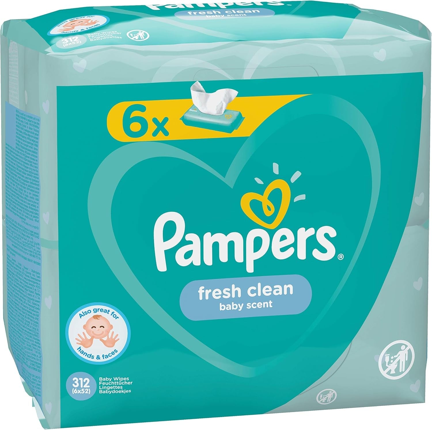 Șervețele umede Pampers 81688049 Fresh Clean pentru bebeluși, albe