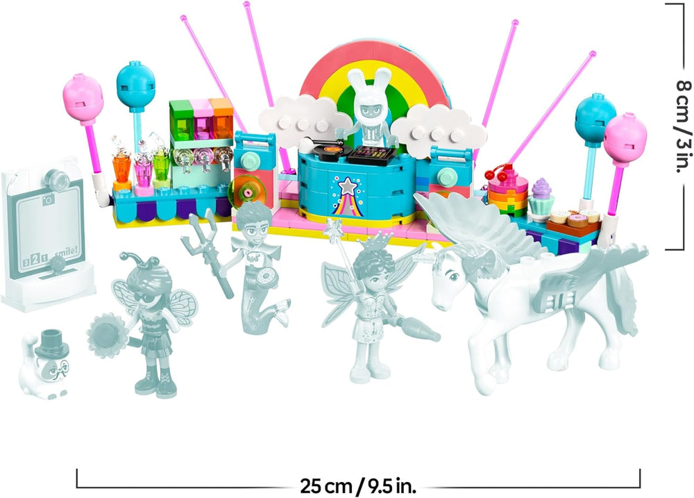 LEGO Friends Kostümparty mit Einhorn und Fee - Spielzeug für Mädchen ab 6 Jahren - Bühne, DJ-Pult, 4 Minipuppen, der Katze Churro und Einer Pferdefigur sowie lustigem Zubehör - Geschenkidee - 42661
