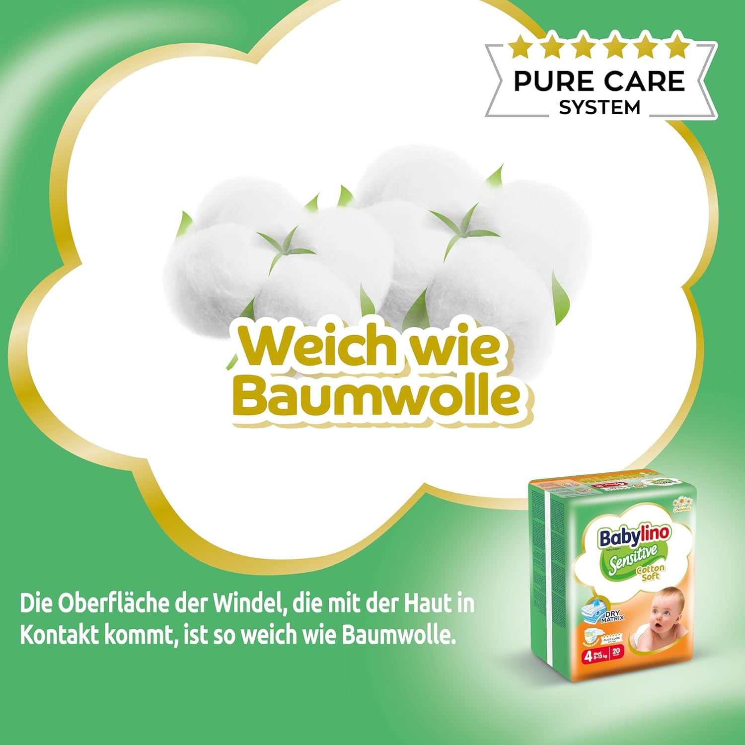 Babybleer Sensitive str. 4, Maxi (8-13 kg), 20 stk