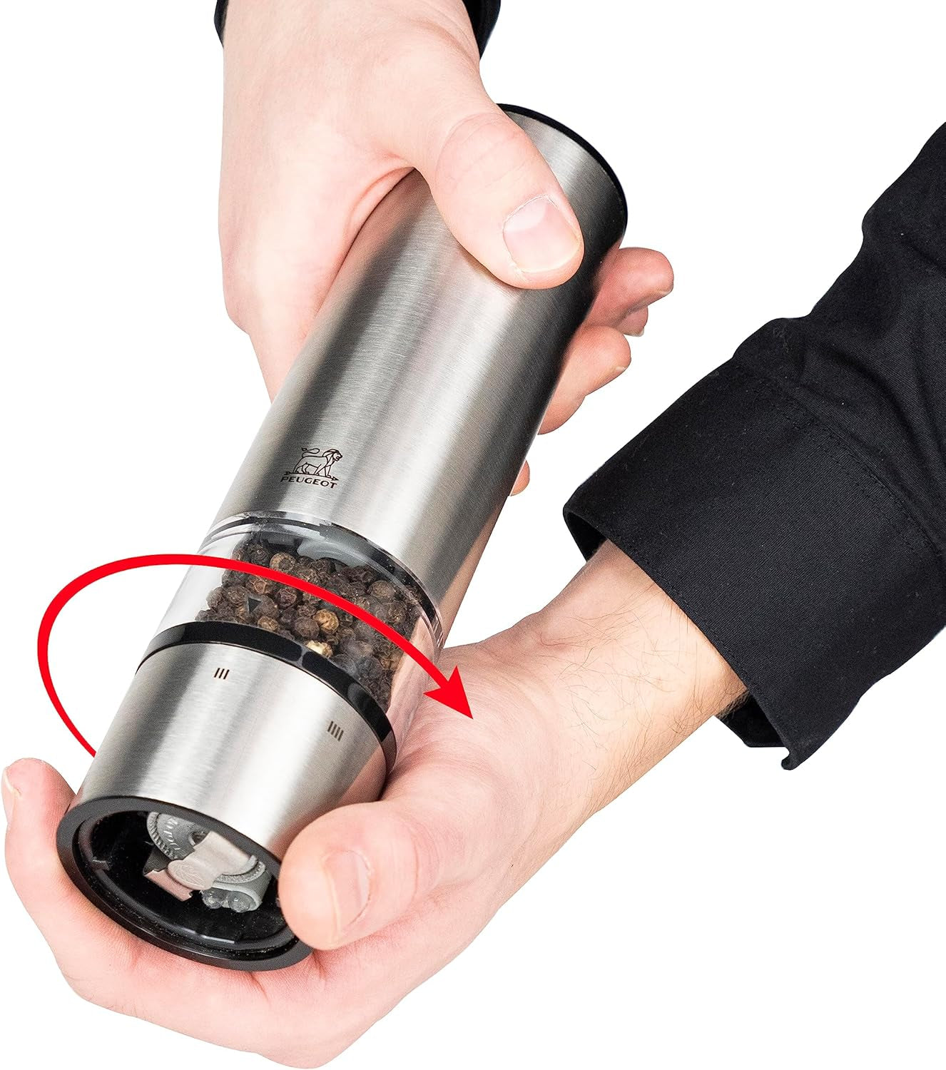 PEUGEOT Elis Sense elektrisk peber-/saltkværnesæt, højde: 20 cm, rustfrit stål, sølv Kværne og kværne Naty Shop